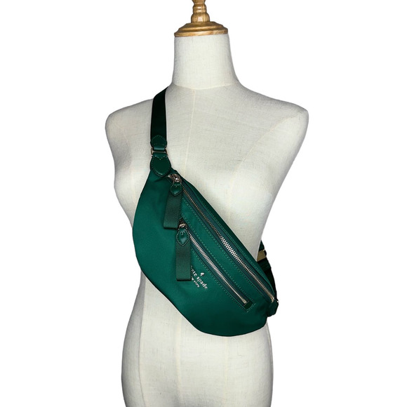 kate spade Handbags - Kate Spade Chelsea Deep Jade Green Nylon Belt Bag Fanny Pack Like New